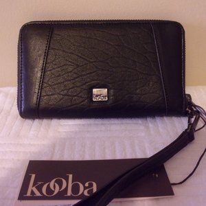 Kooba Wallet Wristlet PDA Holder Black Leather NWT